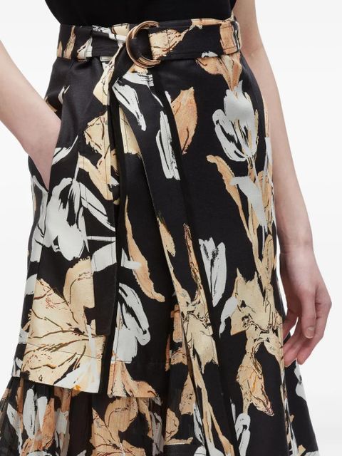 3.1 Phillip Lim floral-print ruffled skirt - Black - zdjęcie produktu nr 2