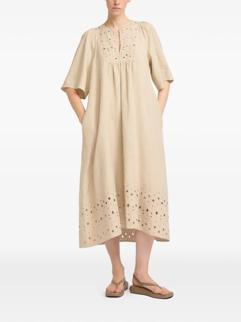 Yves Salomon embroidered-detail midi dress - Neutrals - zdjęcie produktu nr 2