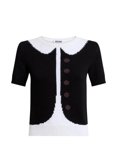 Moschino collared buttoned cotton top - Black - zdjęcie produktu nr 1