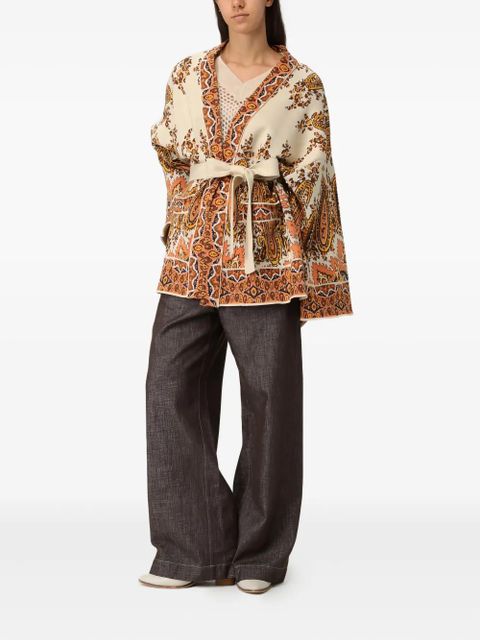 ETRO paisley-patterned belted cardigan - Neutrals - zdjęcie produktu nr 2