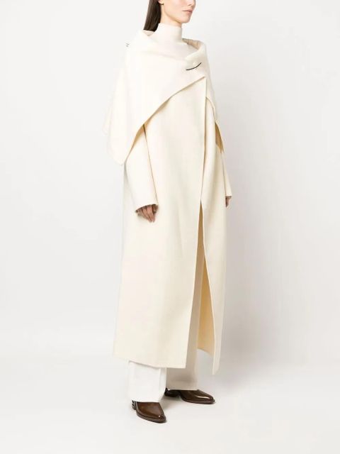 The Row cashmere drape-detail coat - Neutrals