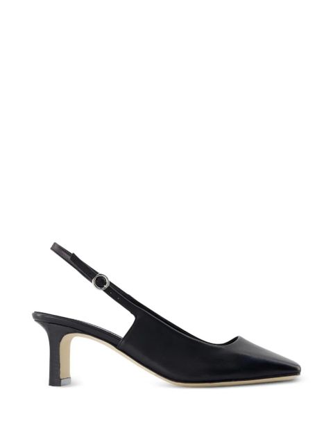 Aeyde Liza square-toe leather pumps - Black - zdjęcie produktu nr 1