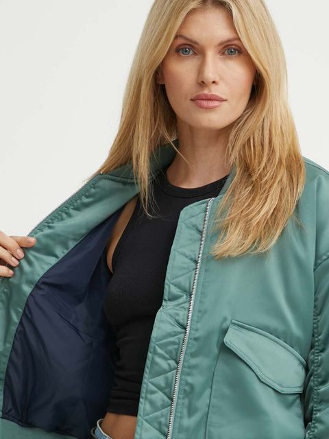 Levi's kurtka bomber damski kolor zielony przejściowa A7262
