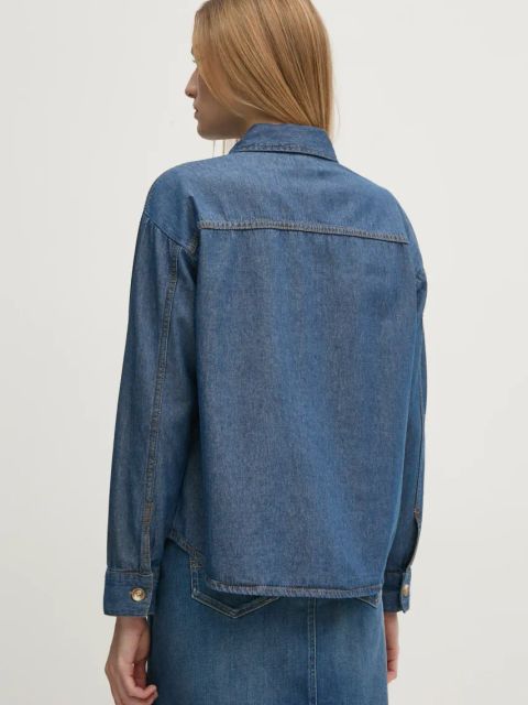 Pedro del Hierro koszula jeansowa damska kolor niebieski relaxed z kołnierzykiem klasycznym 6638223