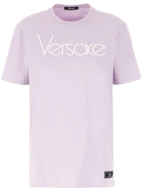 Versace logo-print cotton t-shirt - Purple - zdjęcie produktu nr 1