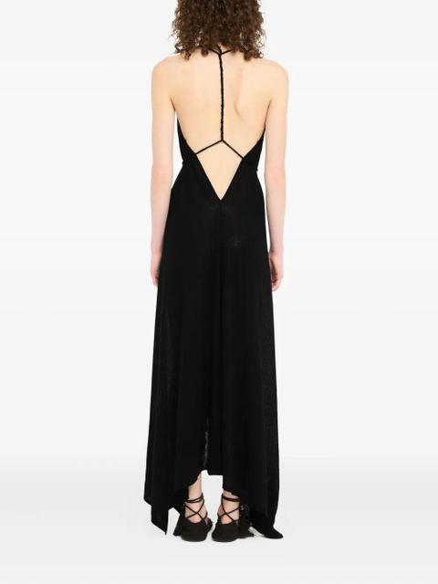 Alanui Mermaid Inside halterneck embellished maxi dress - Black