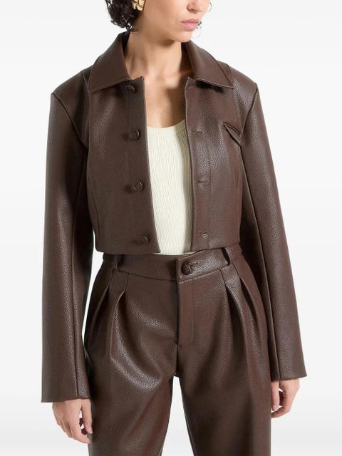 Manière De Voir Ania pebbled jacket - Brown - zdjęcie produktu nr 1