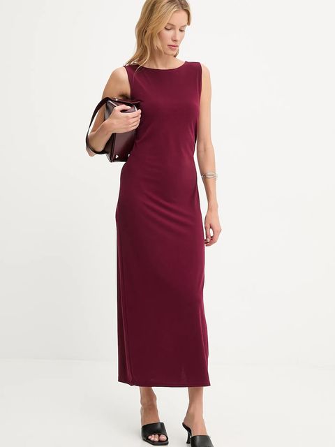 Answear.LAB sukienka kolor bordowy maxi prosta - zdjęcie produktu nr 2
