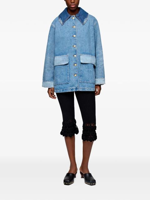 GANNI raw-cut denim jacket - Blue - zdjęcie produktu nr 2