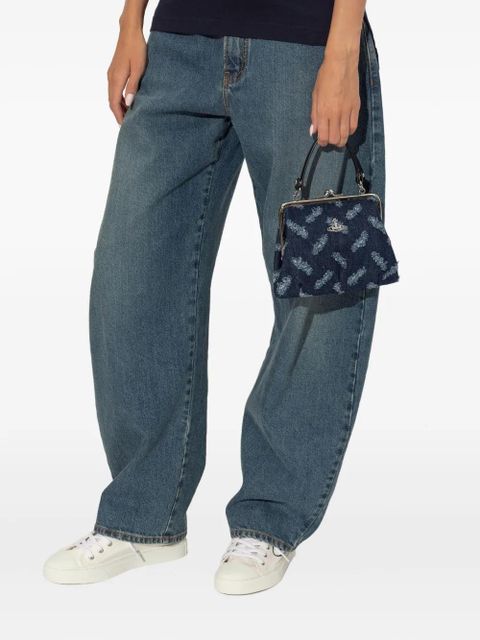 Vivienne Westwood Orb-pattern frayed denim tote bag - Blue - zdjęcie produktu nr 2