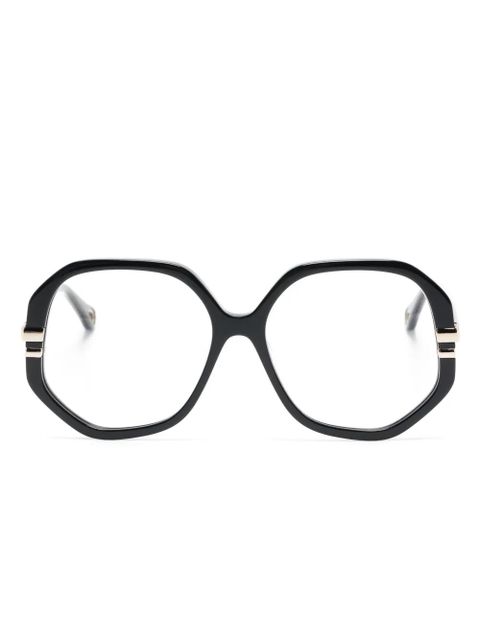 Chloé Eyewear logo-debossed square-frame glasses - Black - zdjęcie produktu nr 1