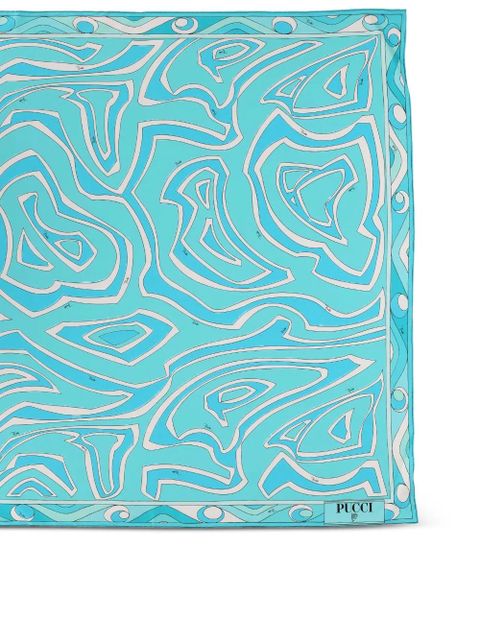 PUCCI abstract pattern silk scarf - Blue - zdjęcie produktu nr 2