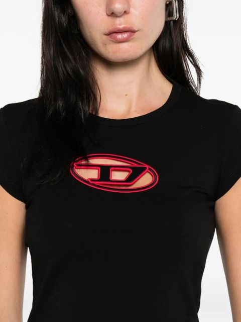 Diesel logo-detail short-sleeve top - Black