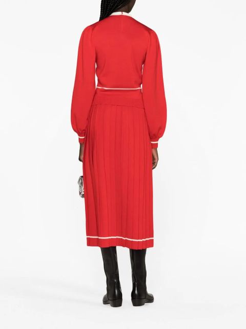 Gucci GG-waistband jacquard midi skirt - Red