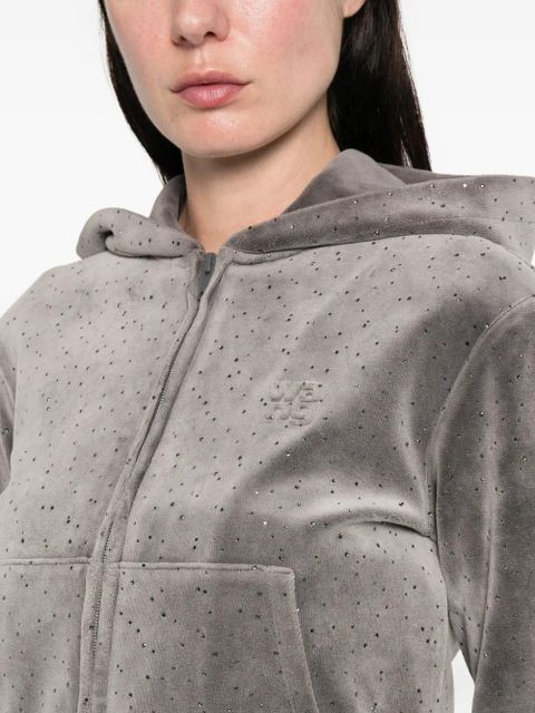 Alexander Wang embellished hooded sweater - Grey
