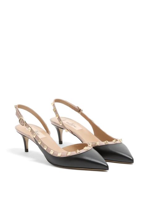 Valentino Garavani Rockstud calfskin slingback pump 50mm - Neutrals - zdjęcie produktu nr 2