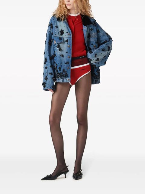 Miu Miu logo-embroidered cashmere cardigan - zdjęcie produktu nr 2