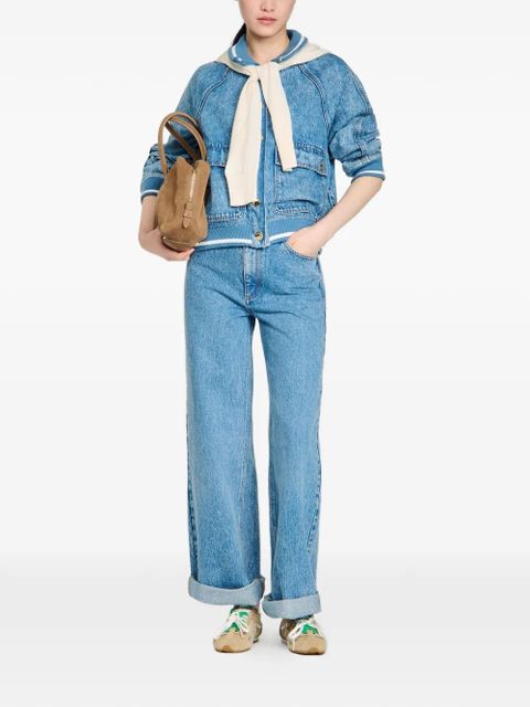 SANDRO belt-loops wide-leg jeans - Blue - zdjęcie produktu nr 2