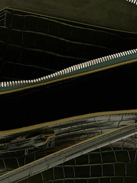 The Attico medium La Passeggiata crocodile-print shoulder bag - Green