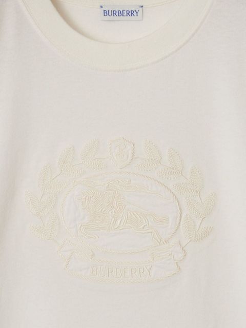 Burberry logo-embroidered cotton T-shirt - Neutrals