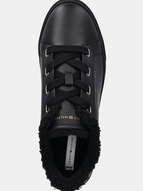 Tommy Hilfiger sneakersy skórzane CASUAL CUPSOLE SNEAKER WL damskie kolor czarny FW0FW08824