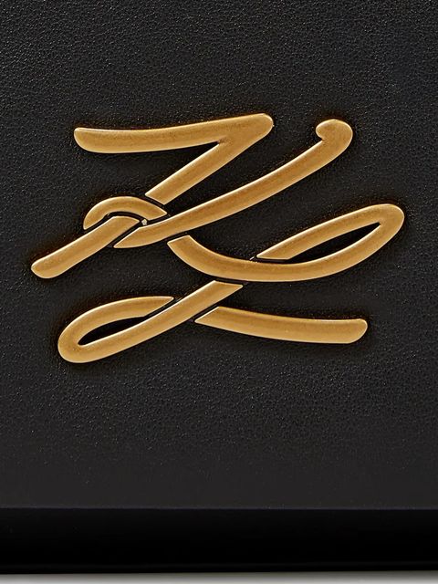 Karl Lagerfeld torebka skórzana K/AUTOGRAPH kolor czarny A4W30084