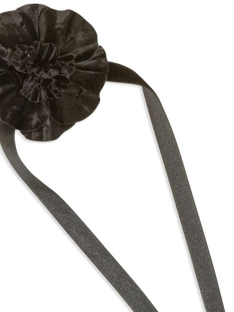 Jennifer Behr Posy velvet flower neck tie - Black - zdjęcie produktu nr 2