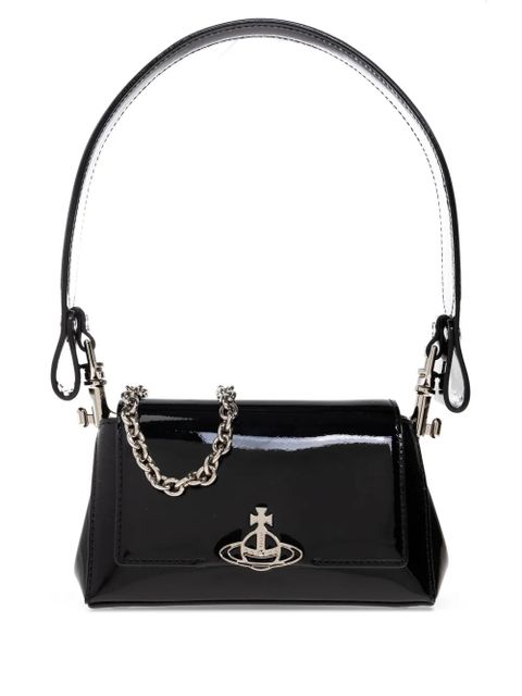 Vivienne Westwood orb-embellished patent leather shoulder bag - Black - zdjęcie produktu nr 1