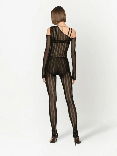 Dolce & Gabbana one-shoulder jacquard jumpsuit - Black