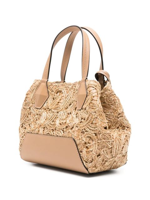 Jimmy Choo Diamond floral tote bag - Neutrals