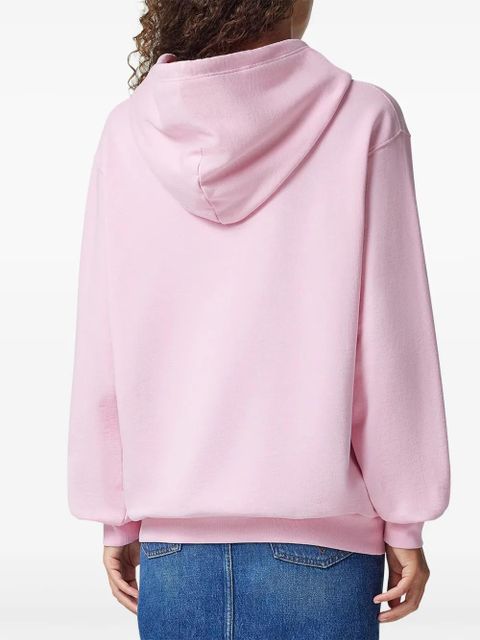 Versace logo-embroidered fringed hoodie - Pink