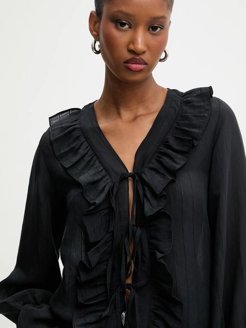 Answear.LAB bluzka damska kolor czarny gładka