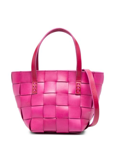 DRAGON DIFFUSION leather woven tote bag - Pink - zdjęcie produktu nr 1