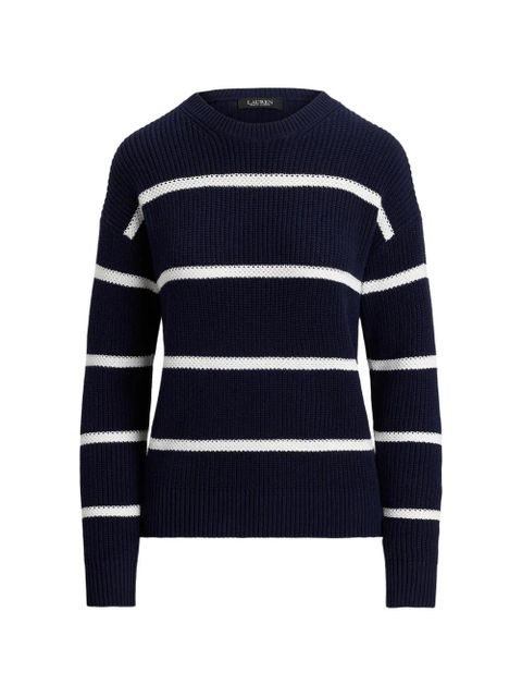 Lauren Ralph Lauren striped cotton-knit sweater - Blue - zdjęcie produktu nr 1