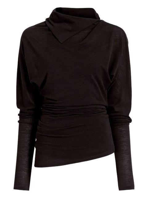 Proenza Schouler cowl-neck draped top - Brown - zdjęcie produktu nr 1