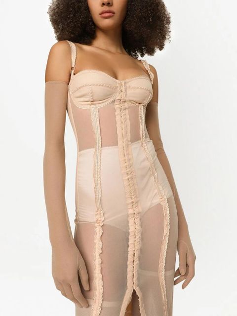 Dolce & Gabbana KIM DOLCE&GABBANA bustier midi dress - Neutrals