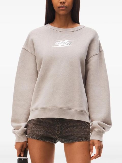 Alexander Wang logo-print cotton sweatshirt - Neutrals - zdjęcie produktu nr 2