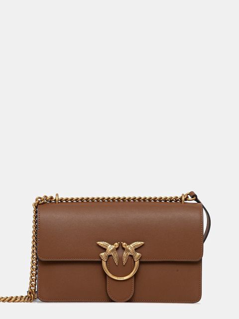 Pinko torebka skórzana kolor brązowy 100941 A0F1 - zdjęcie produktu nr 1