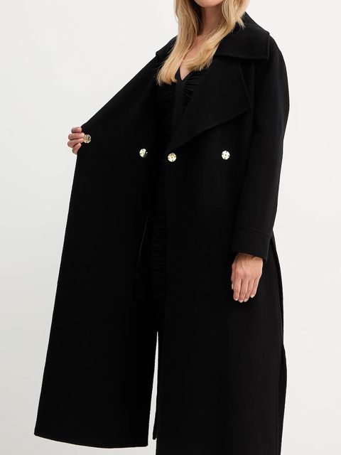 Simona Corsellini płaszcz wełniany kolor czarny A25CPCPV0101