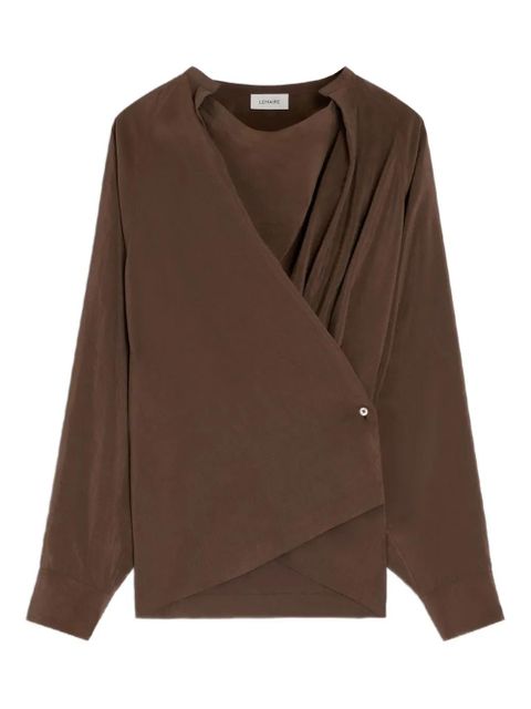 LEMAIRE twisted pleat blouse - Brown - zdjęcie produktu nr 1