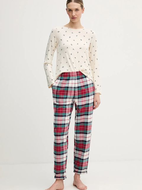 United Colors of Benetton longsleeve piżamowy damska kolor beżowy 32V93M07V - zdjęcie produktu nr 2