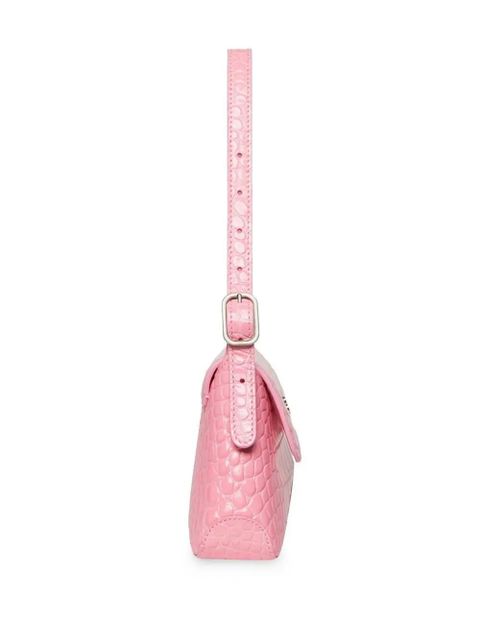 Balenciaga XX Flap crocodile embossed leather shoulder bag - Pink