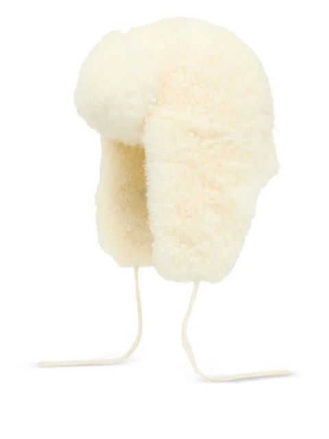 Yves Salomon lambskin hat - White