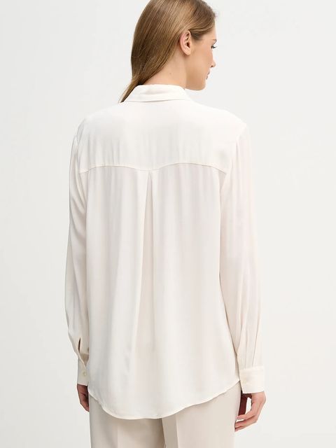 Sisley koszula damska kolor beżowy regular z kołnierzykiem klasycznym 5IDTLQ09G