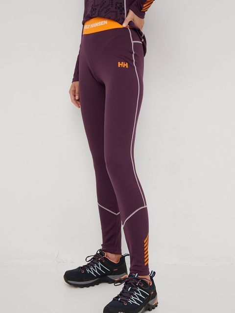 Helly Hansen legginsy damskie kolor fioletowy gładkie - zdjęcie produktu nr 1