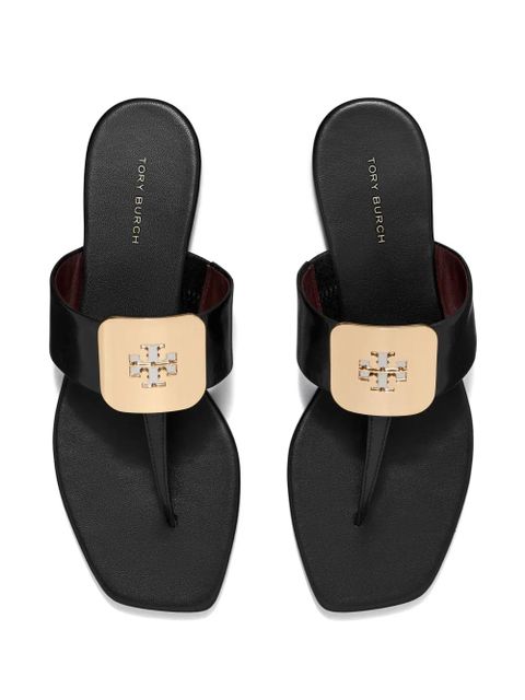 Tory Burch Georgia logo-debossed flip flops - Black