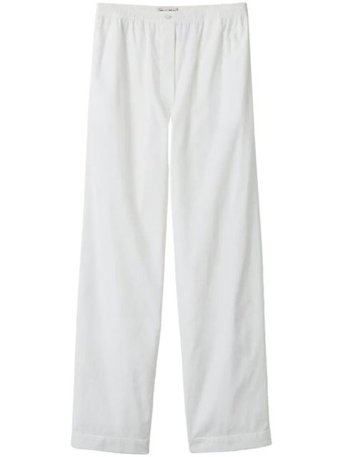 Miu Miu embroidered-logo poplin trousers - White - zdjęcie produktu nr 1