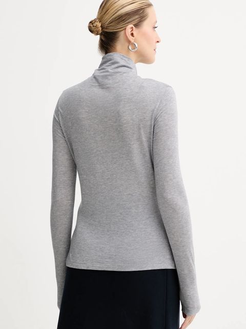 BOSS longsleeve z wełną kolor szary z półgolfem 50550639 - zdjęcie produktu nr 2