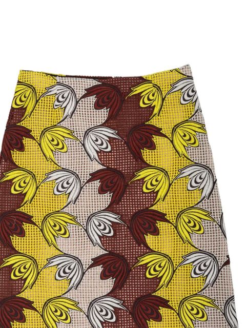 Marni leaf-print skirt - Yellow