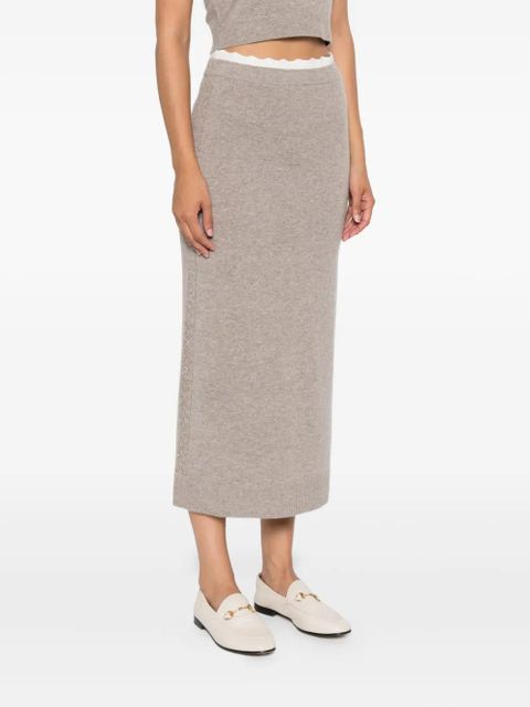SANDRO knitted midi skirt - Neutrals